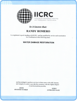 Water restoration cert